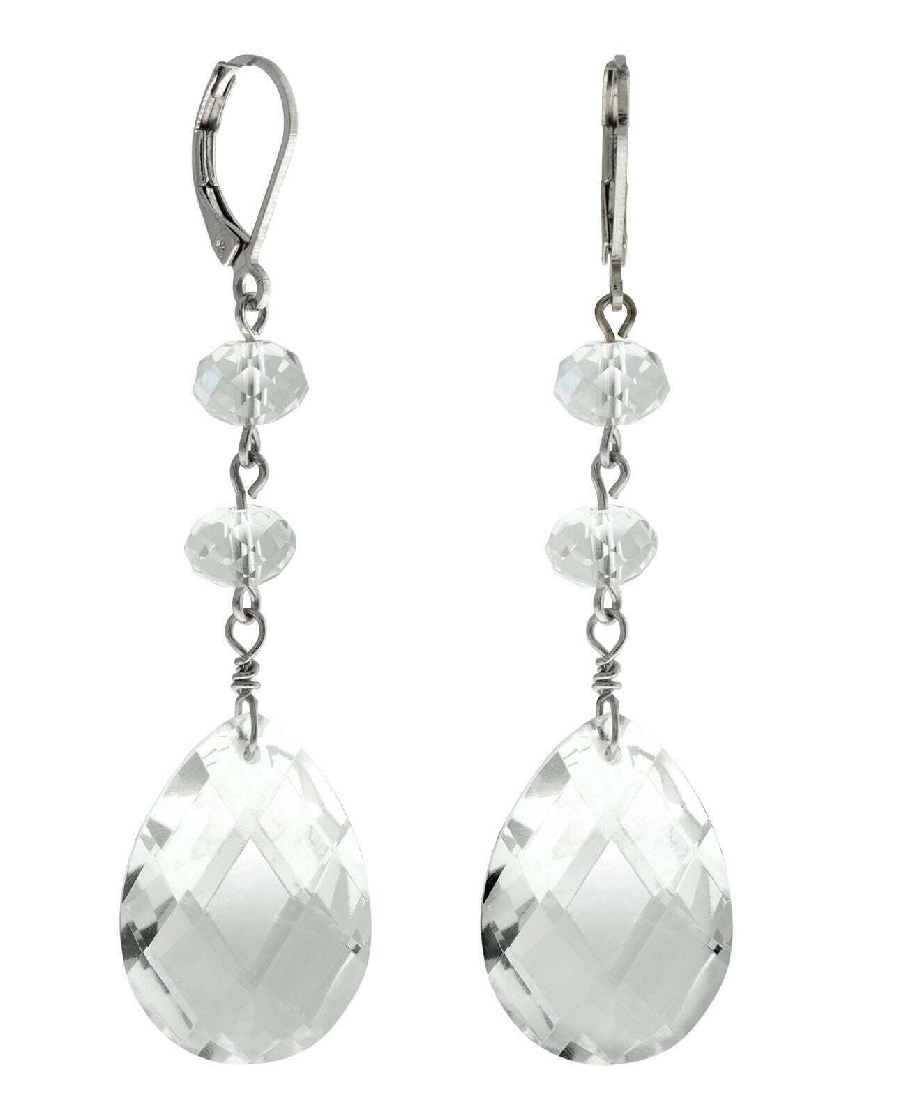 1928 Jewelry Light Rose Briolette Crystal & Beads Drop Earrings