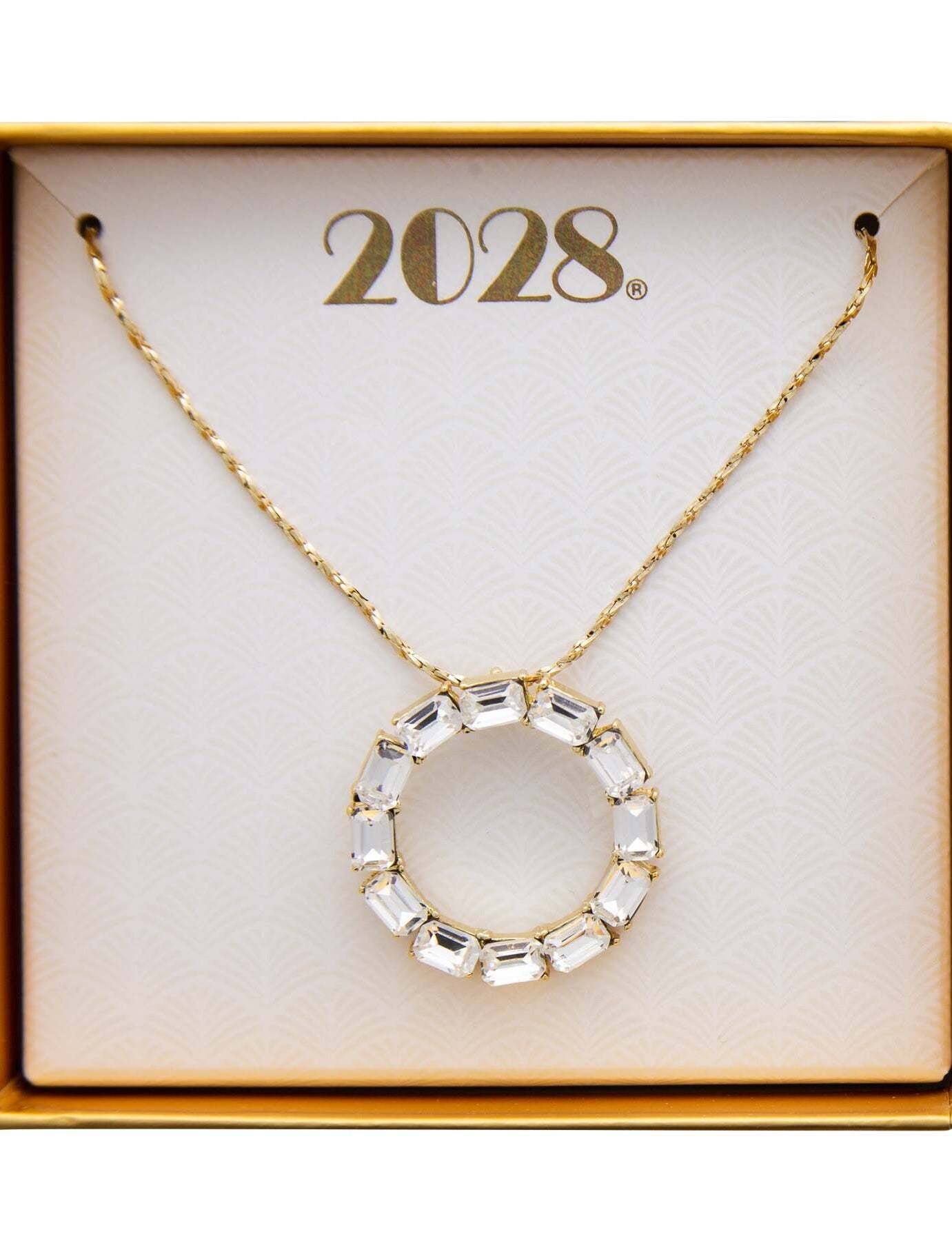 1928 Jewelry Pendant Necklace With Austrian Crystal 18"