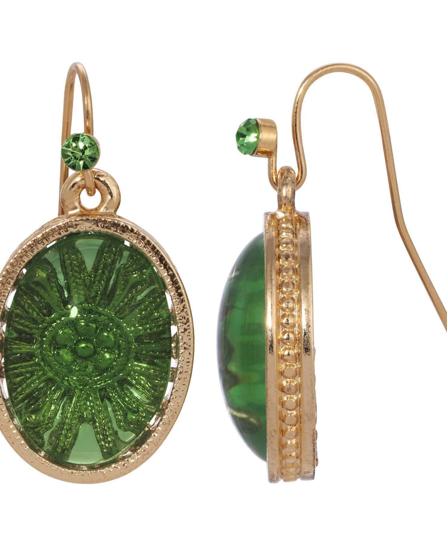 1928 Jewelry Flower Burst German Glass Drop Earrings