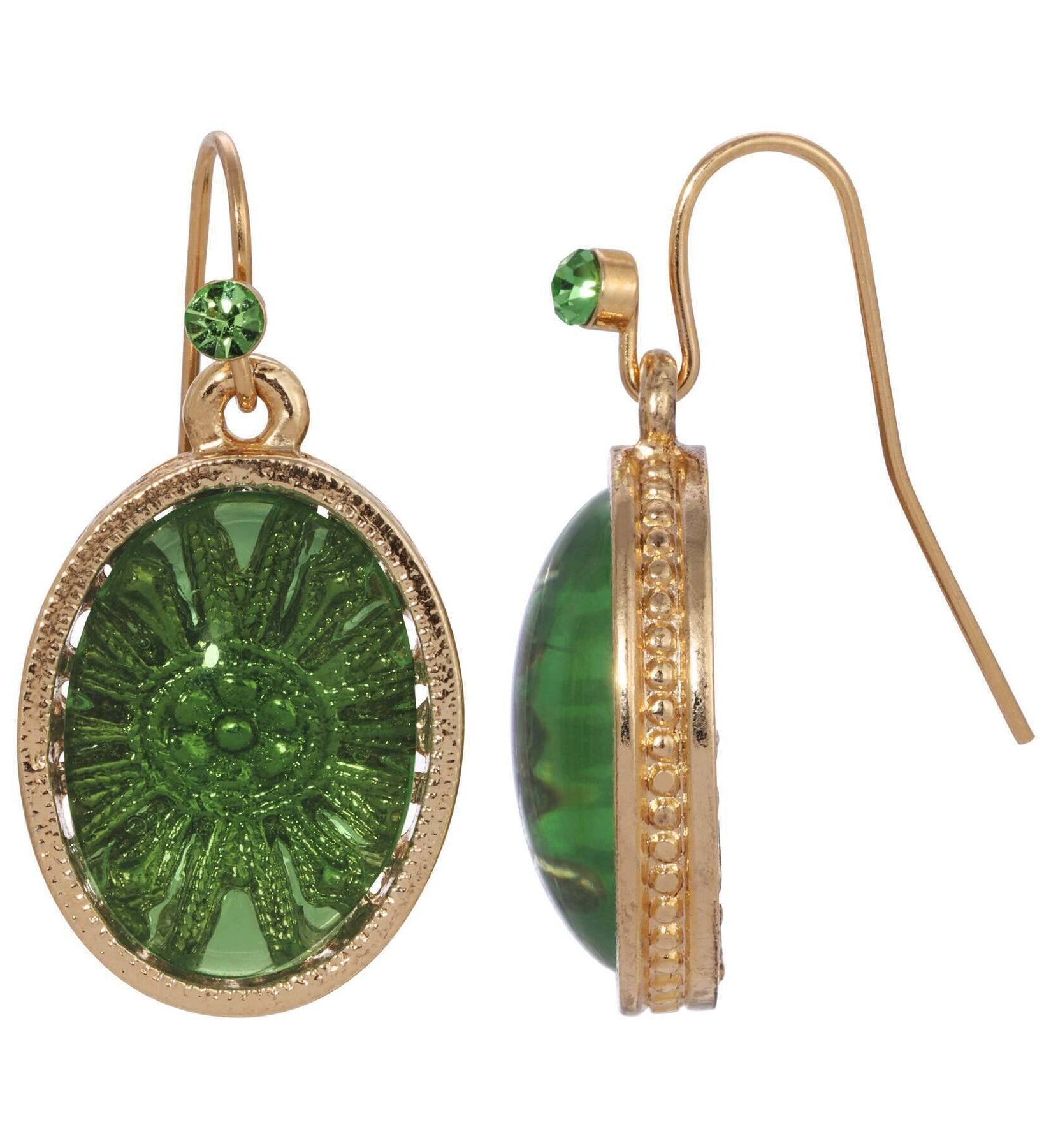 1928 Jewelry Flower Burst German Glass Drop Earrings