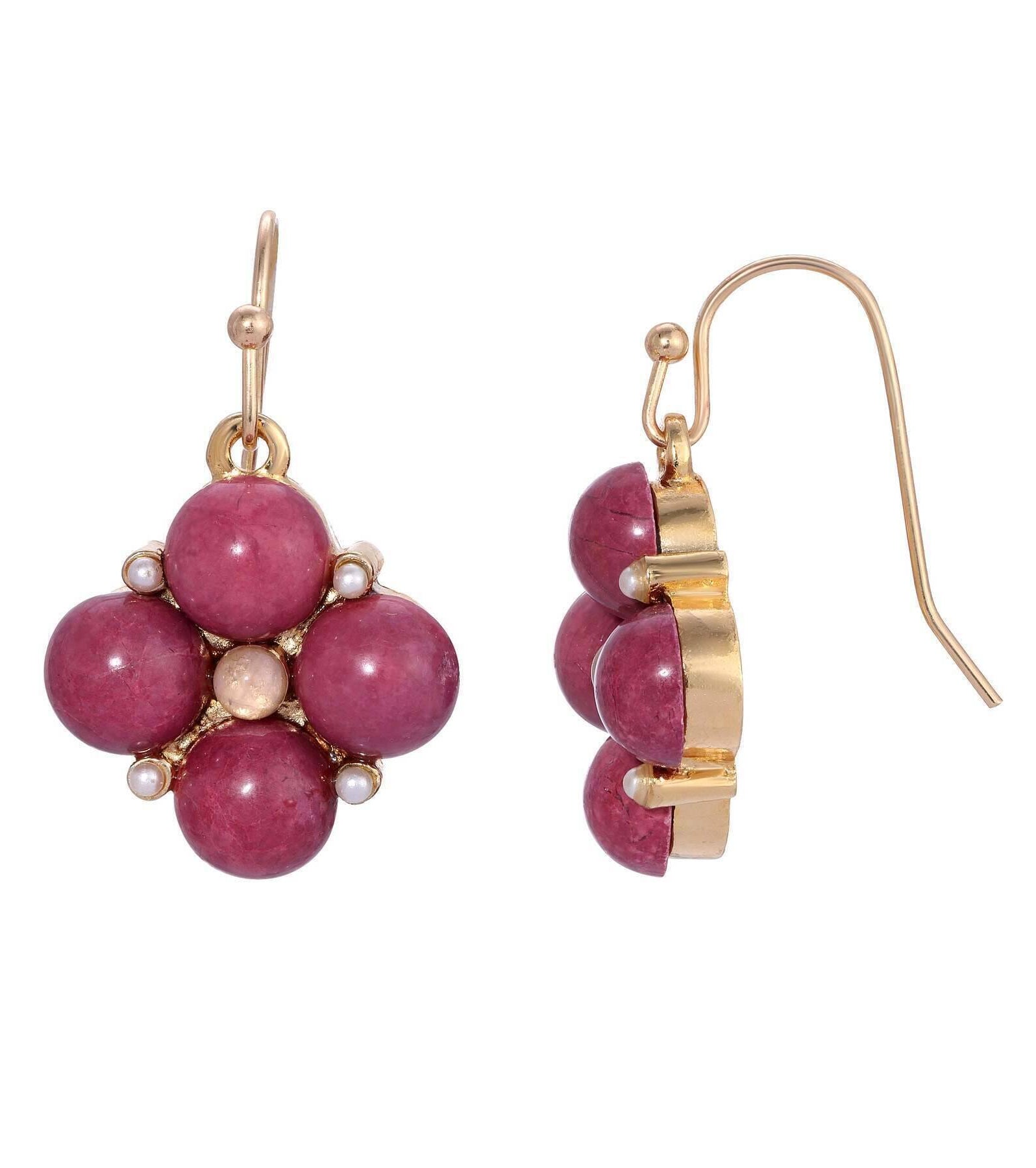 1928 Jewelry Four Round Gemstone Drop Earrings