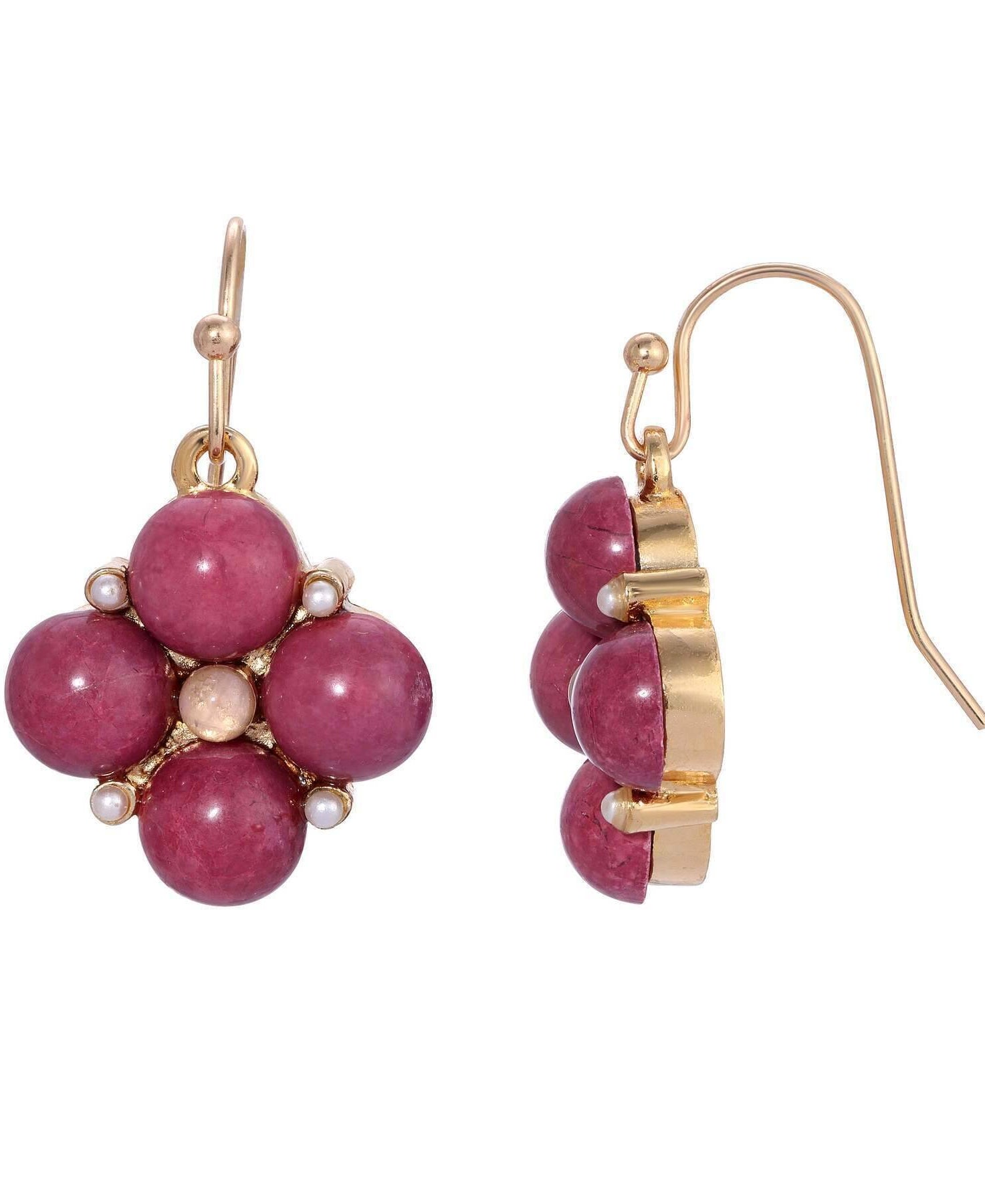 1928 Jewelry Four Round Gemstone Drop Earrings