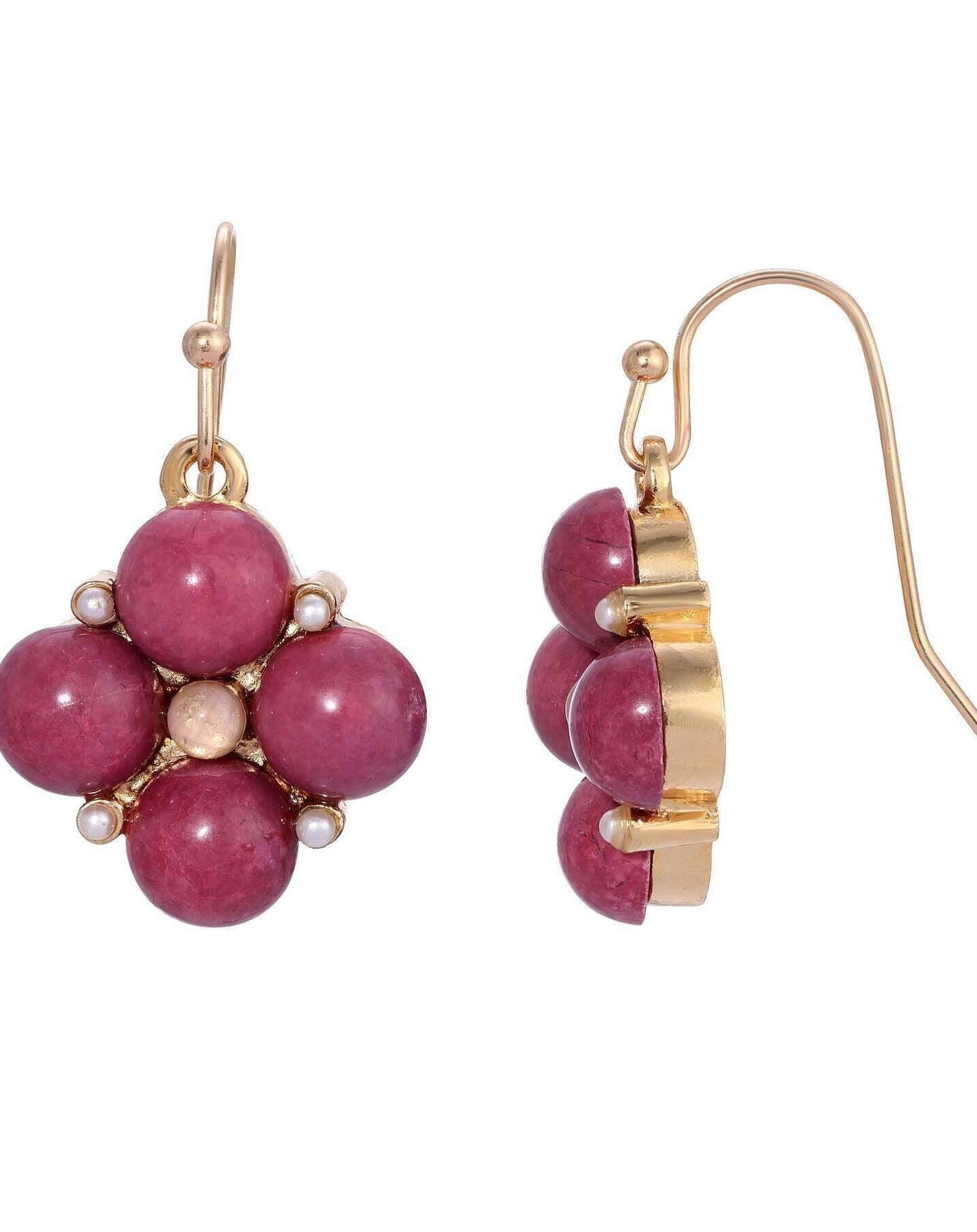 1928 Jewelry Four Round Gemstone Drop Earrings