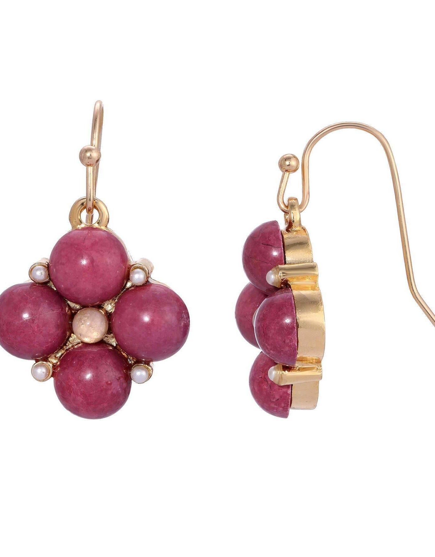 1928 Jewelry Four Round Gemstone Drop Earrings