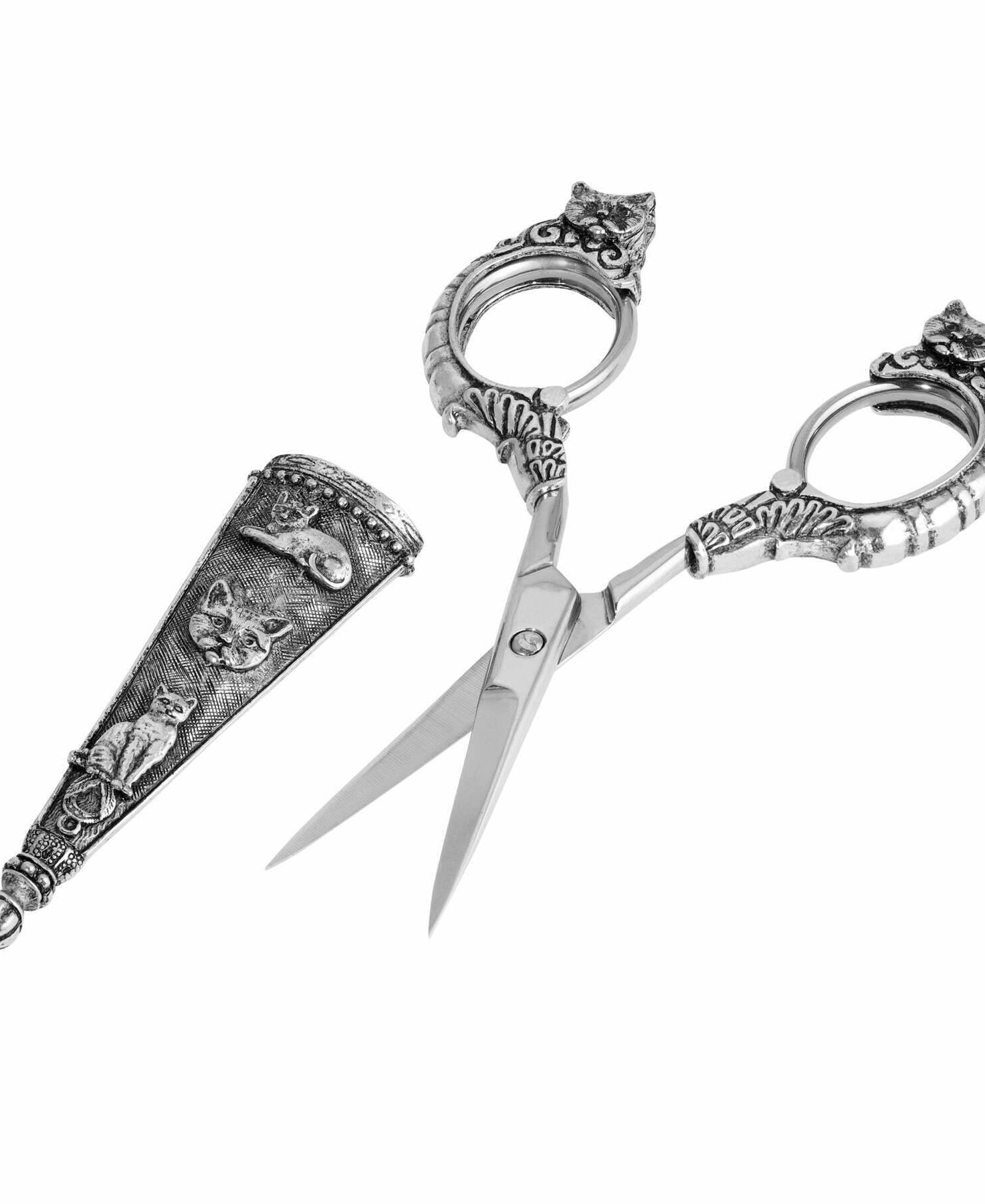 1928 Jewelry Antiqued Classic Cat Scissors