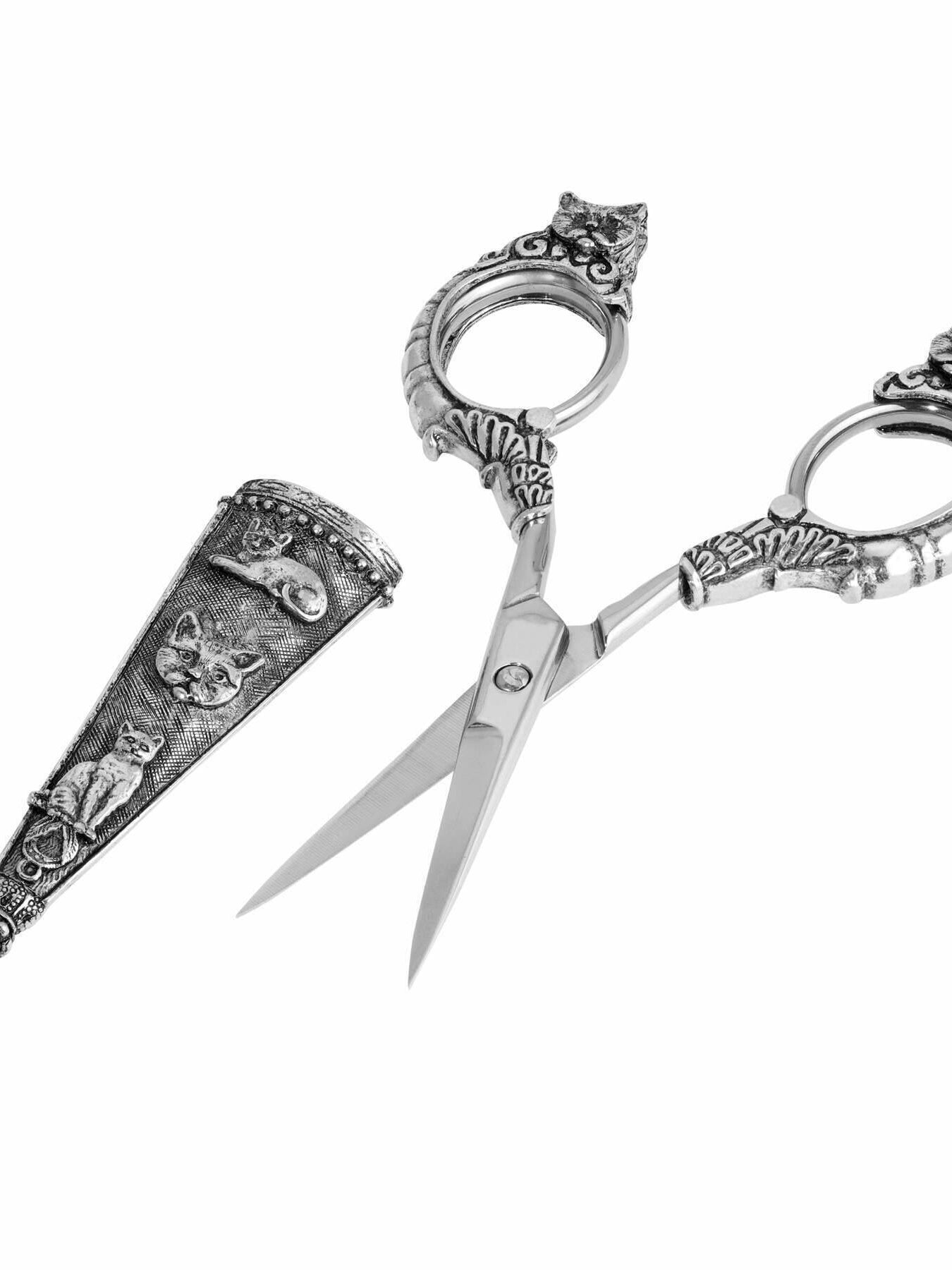 1928 Jewelry Antiqued Classic Cat Scissors