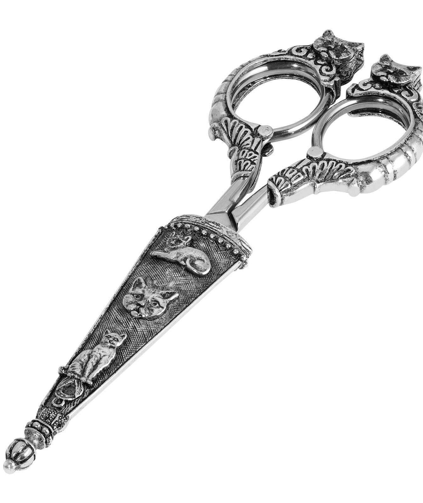 1928 Jewelry Antiqued Classic Cat Scissors
