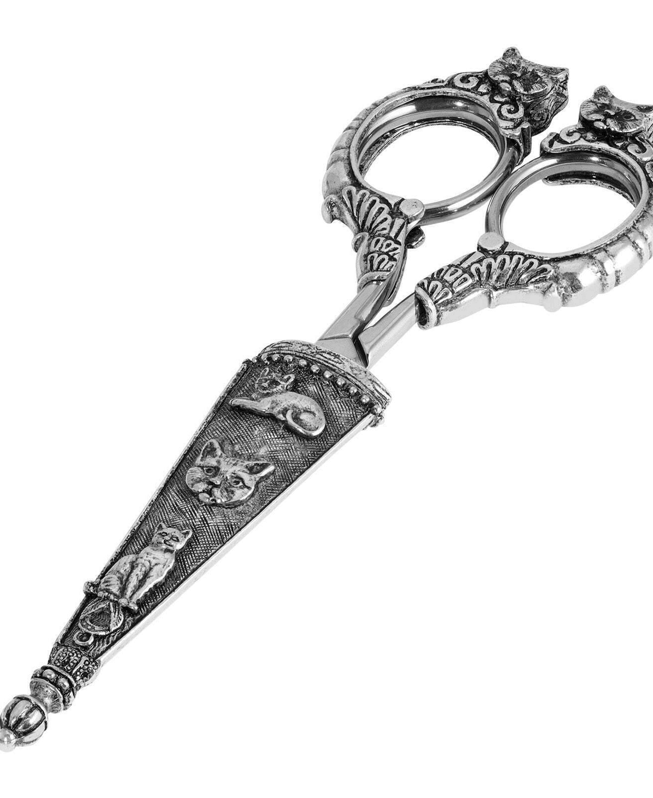 1928 Jewelry Antiqued Classic Cat Scissors