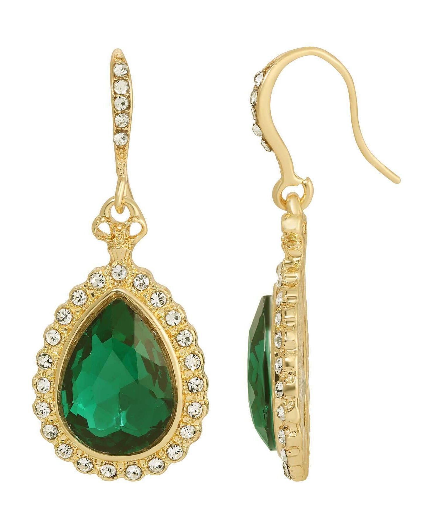 Regency Stone Teardrop Crystal Drop Earrings
