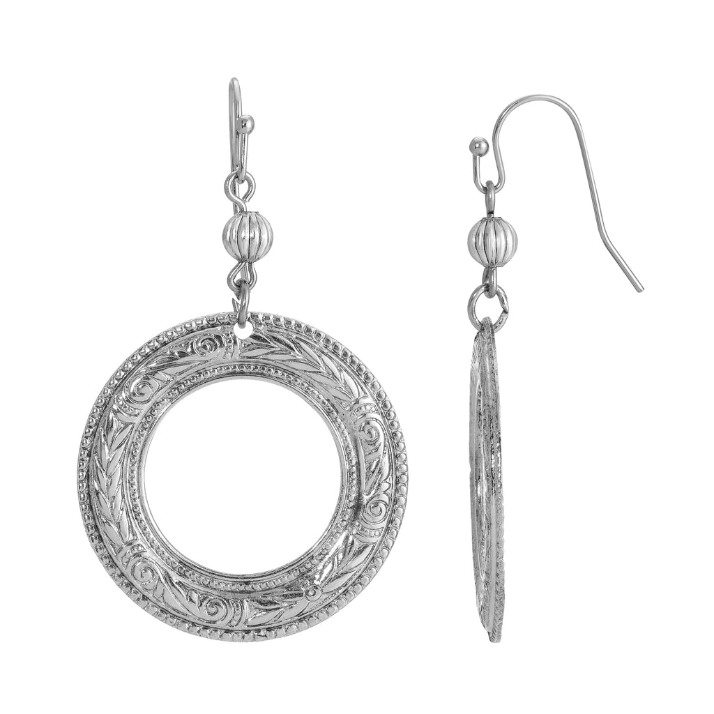 Vine & Swirl Engraved Drop Earrings