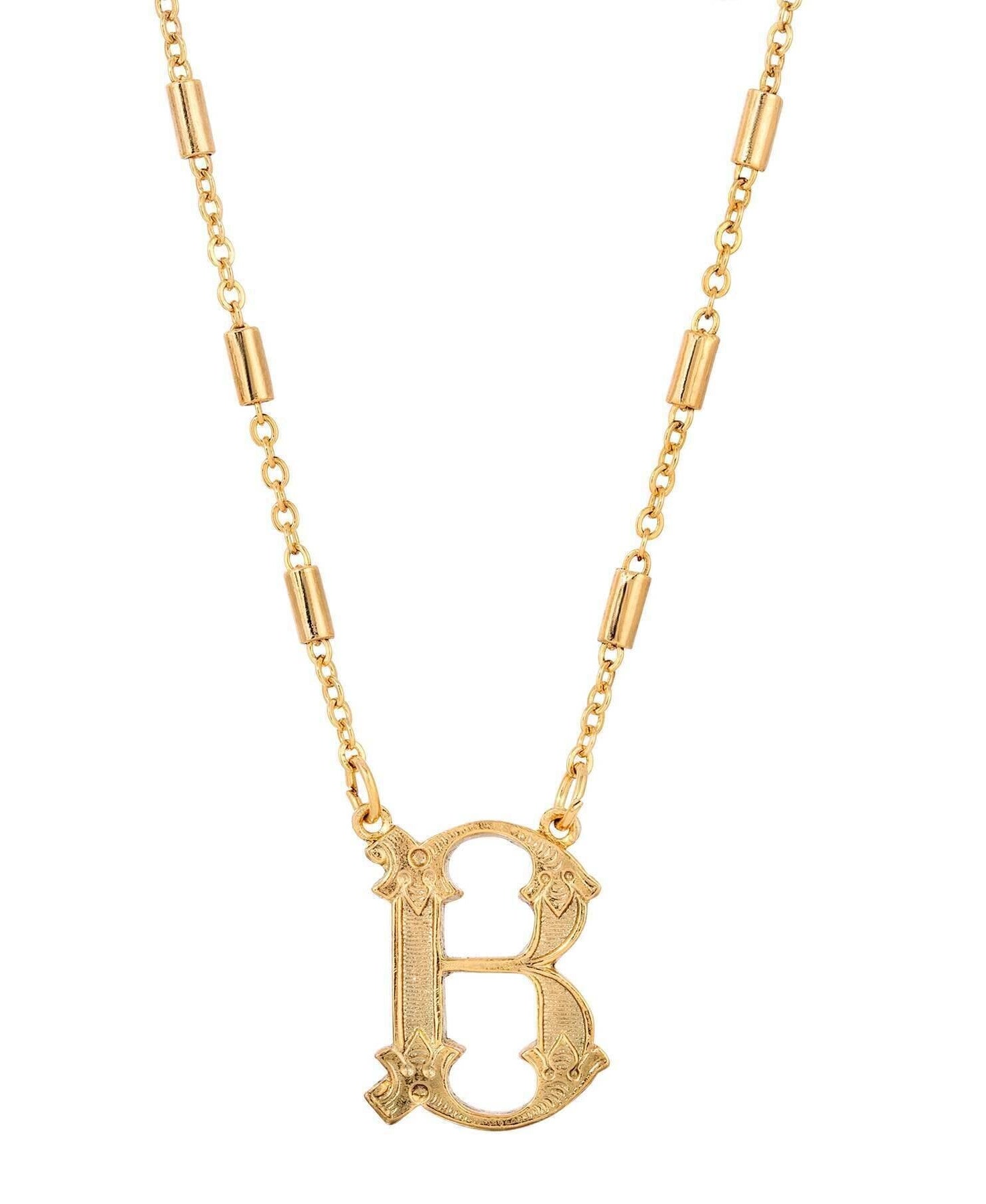 1928 Jewelry Old Fashioned Initial Pendant Necklace 15" + 3" Extender