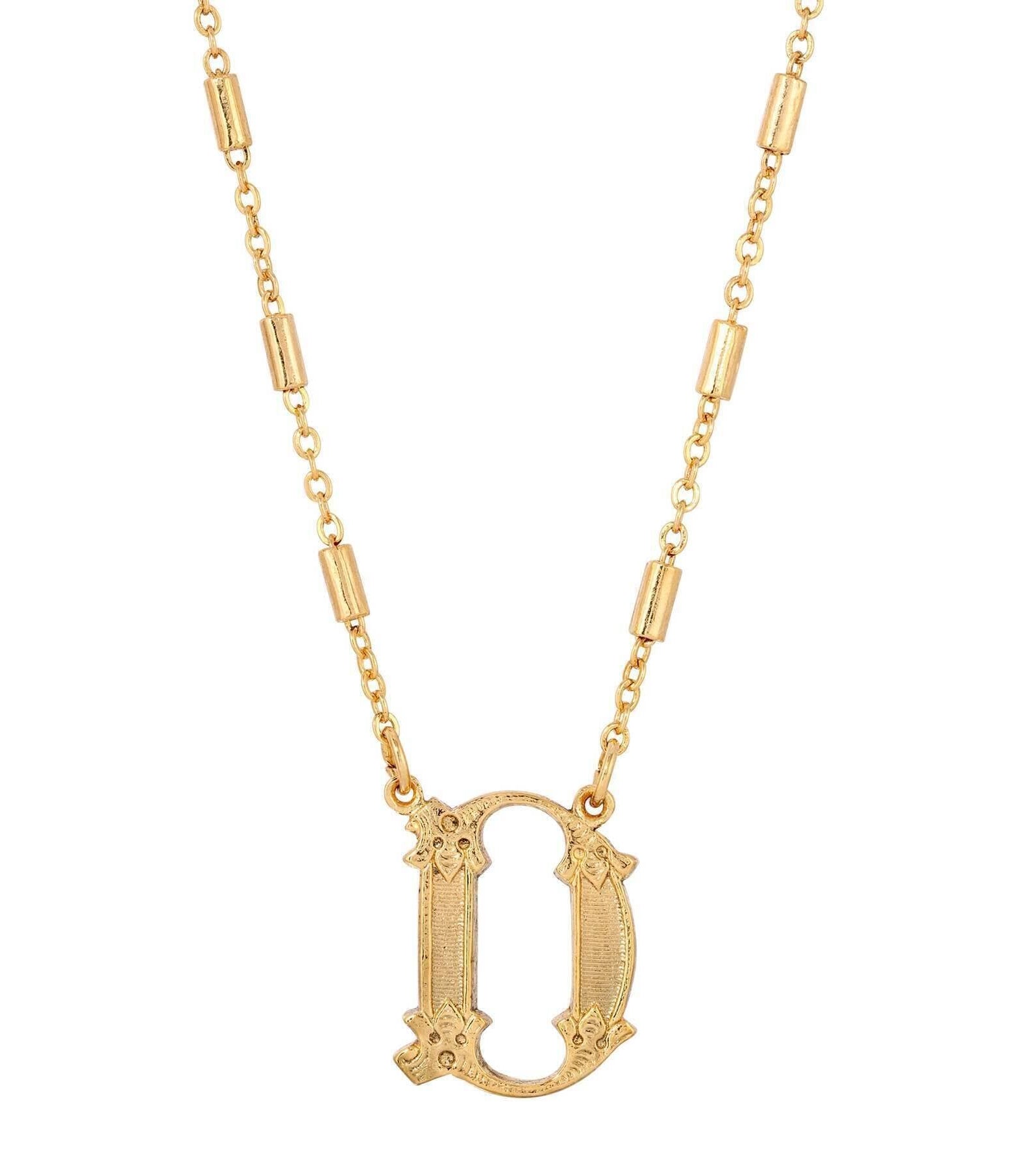 1928 Jewelry Old Fashioned Initial Pendant Necklace 15" + 3" Extender