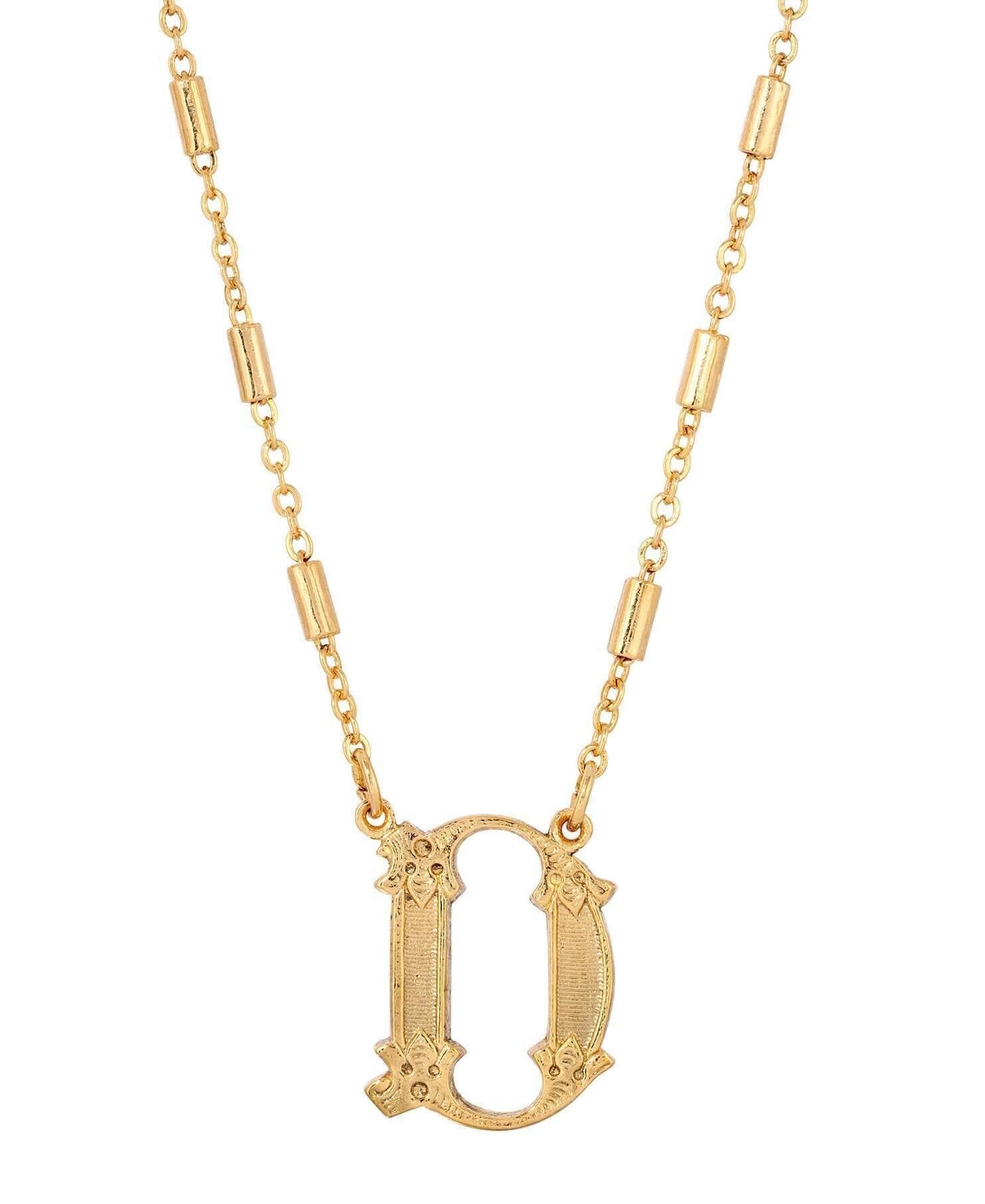 1928 Jewelry Old Fashioned Initial Pendant Necklace 15" + 3" Extender