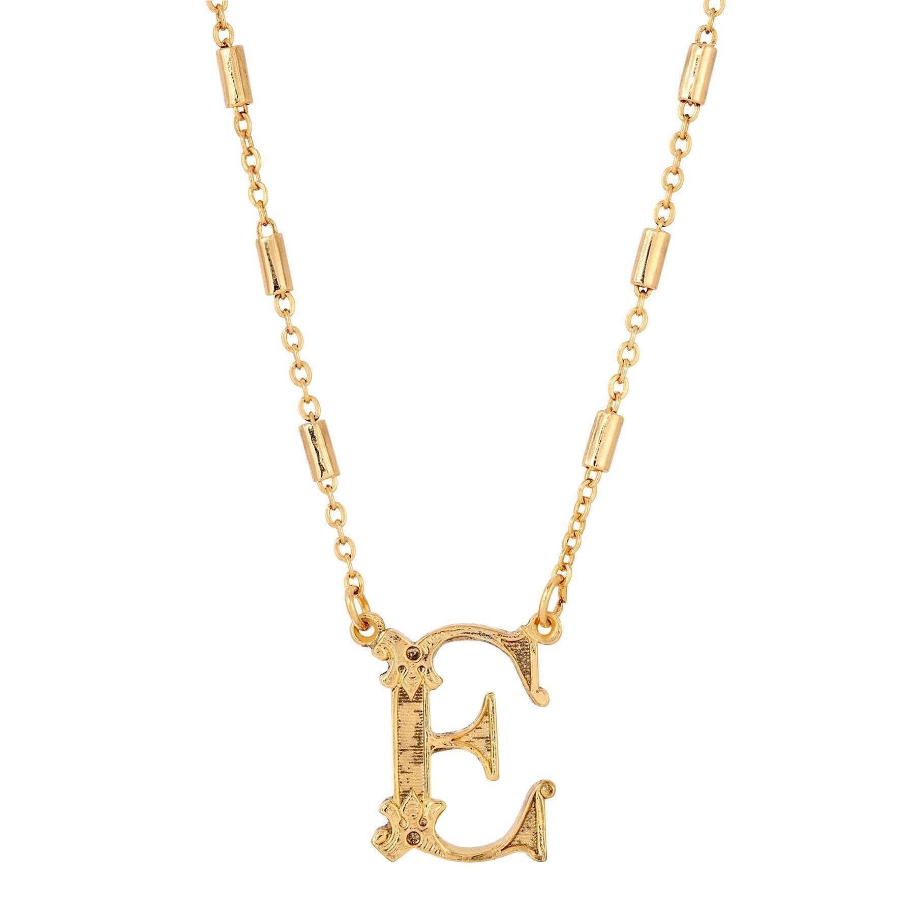 1928 Jewelry Old Fashioned Initial Pendant Necklace 15" + 3" Extender