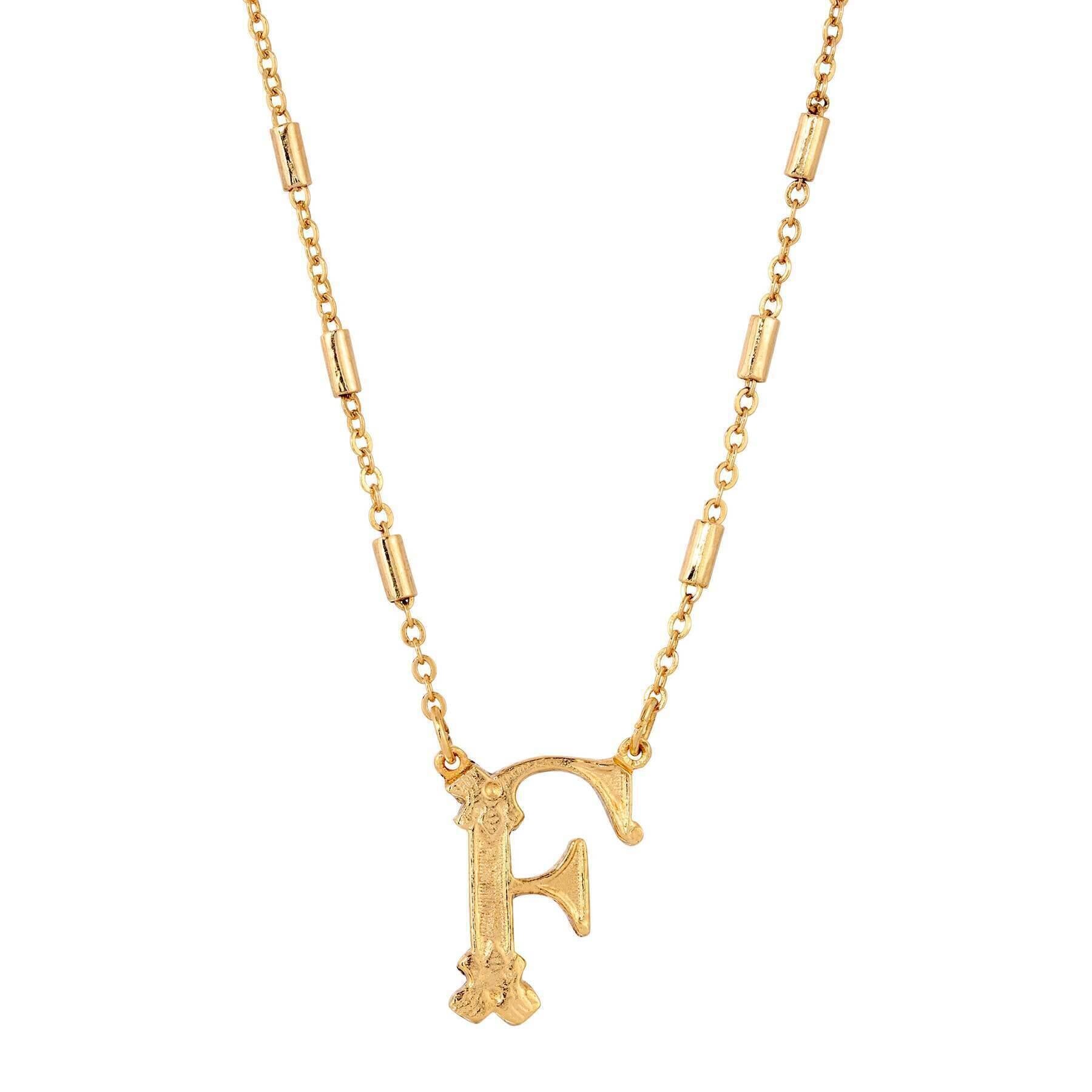1928 Jewelry Old Fashioned Initial Pendant Necklace 15" + 3" Extender