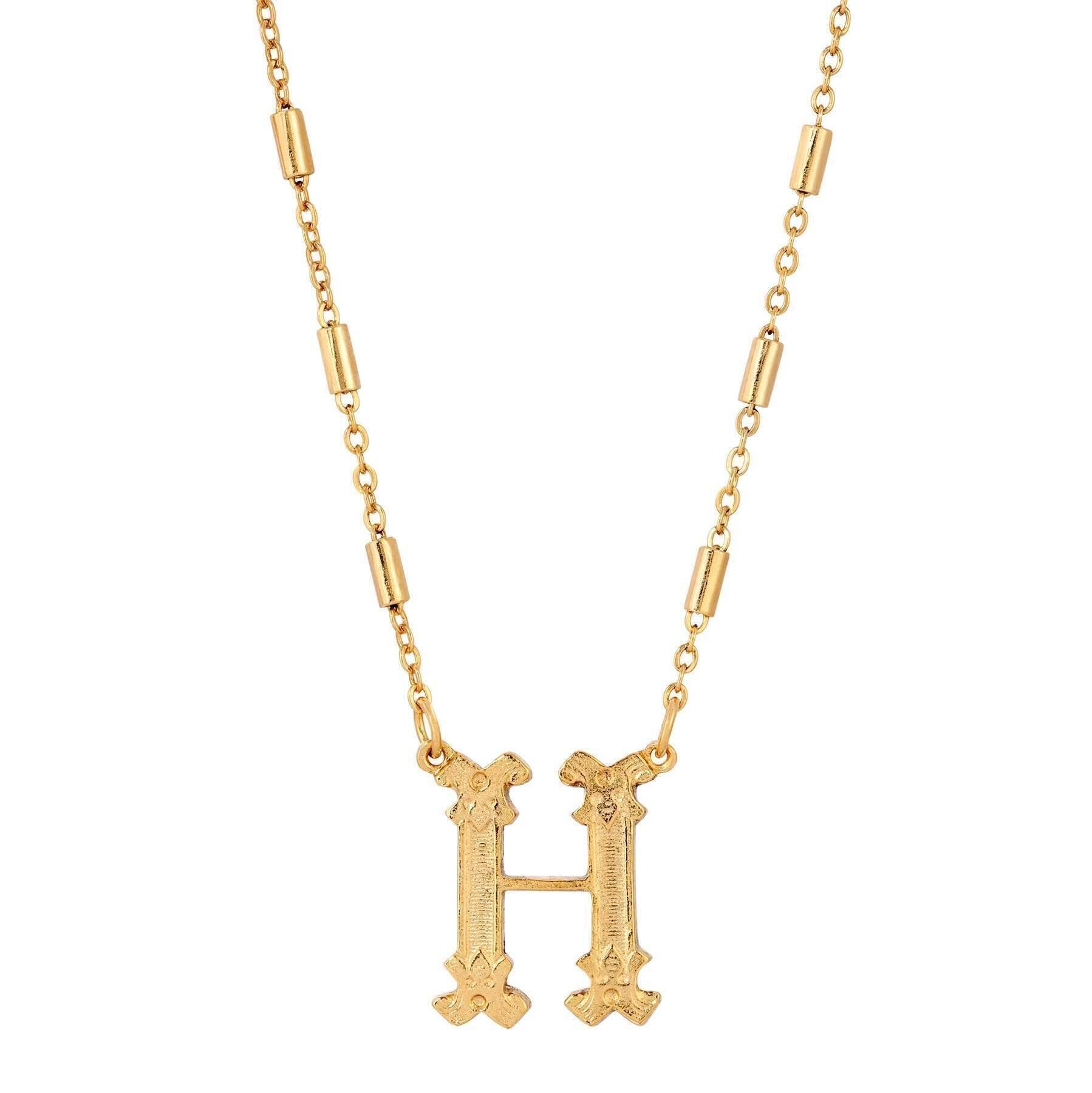 1928 Jewelry Old Fashioned Initial Pendant Necklace 15" + 3" Extender