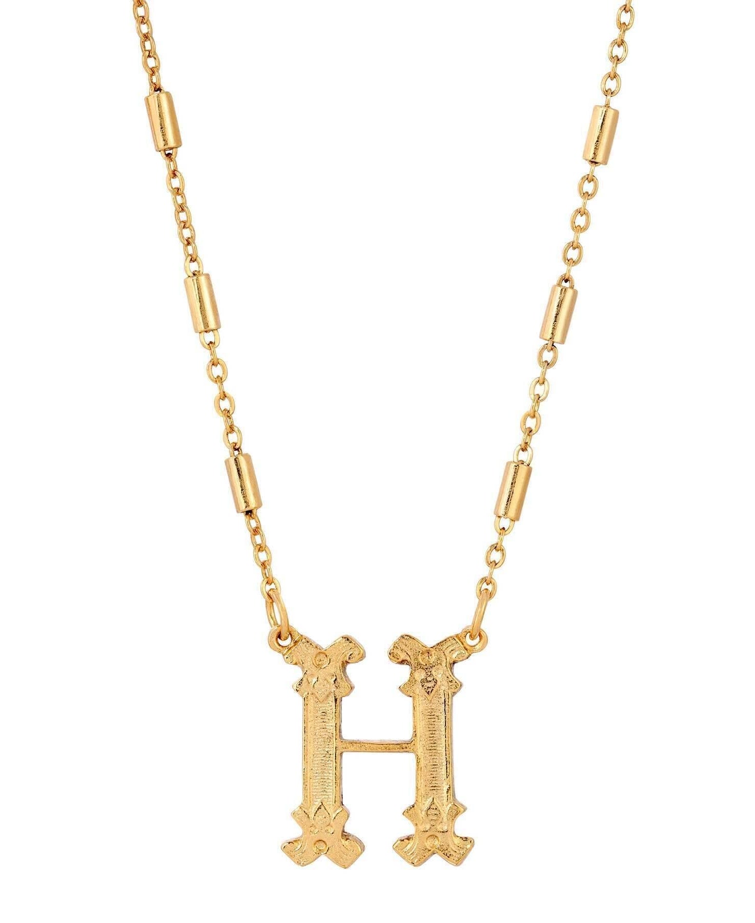 1928 Jewelry Old Fashioned Initial Pendant Necklace 15" + 3" Extender