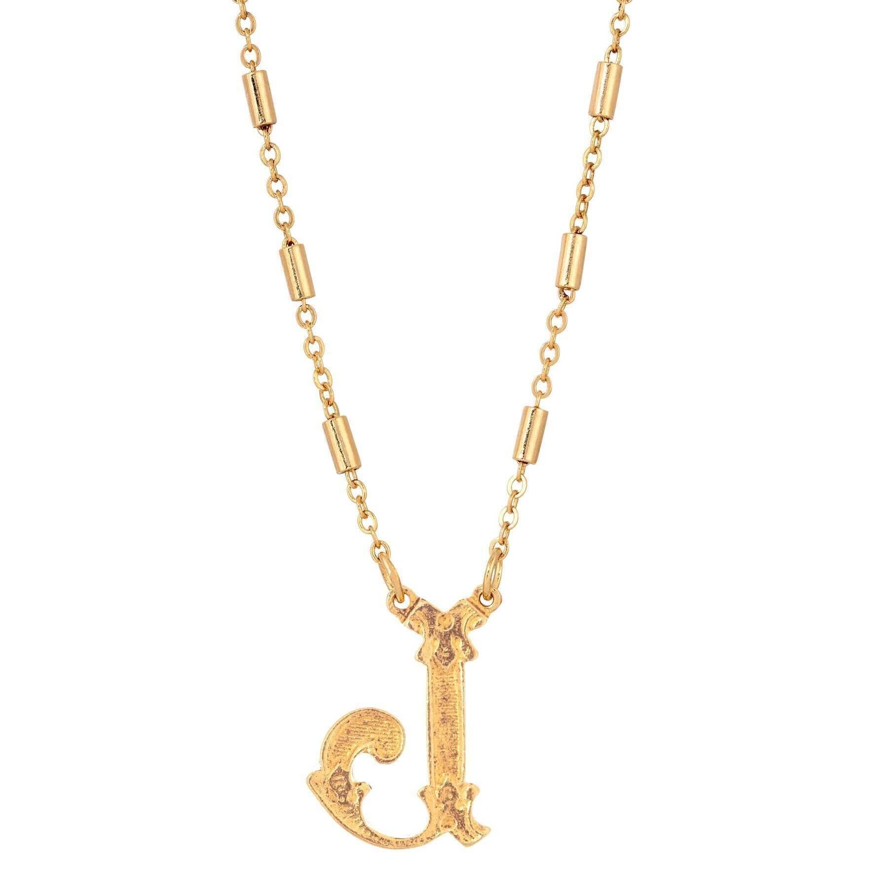 1928 Jewelry Old Fashioned Initial Pendant Necklace 15" + 3" Extender