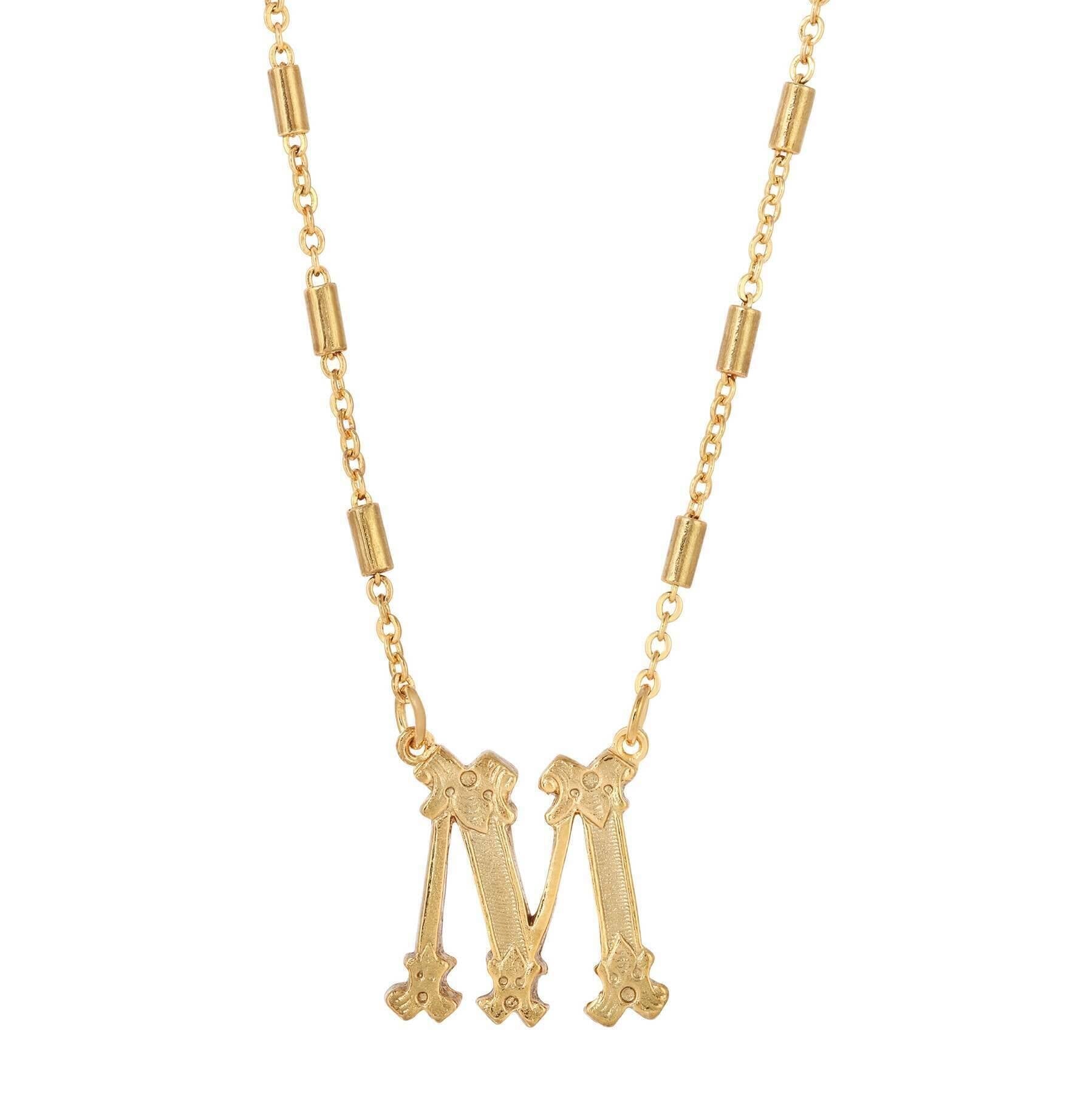 1928 Jewelry Old Fashioned Initial Pendant Necklace 15" + 3" Extender