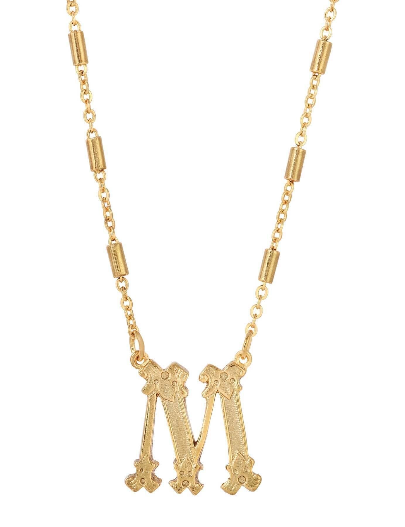 1928 Jewelry Old Fashioned Initial Pendant Necklace 15" + 3" Extender