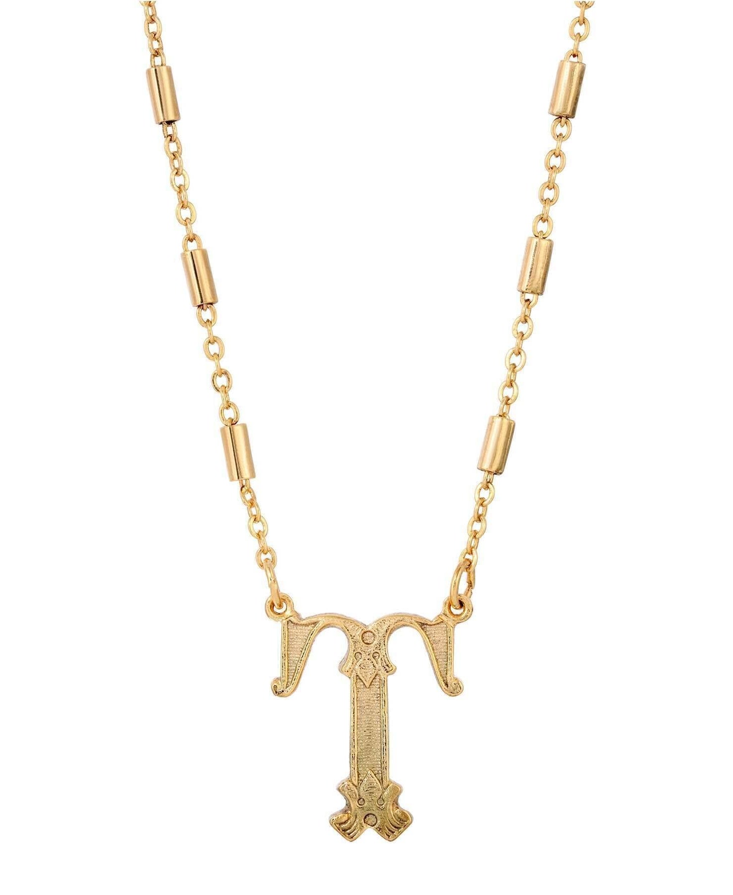 1928 Jewelry Old Fashioned Initial Pendant Necklace 15" + 3" Extender