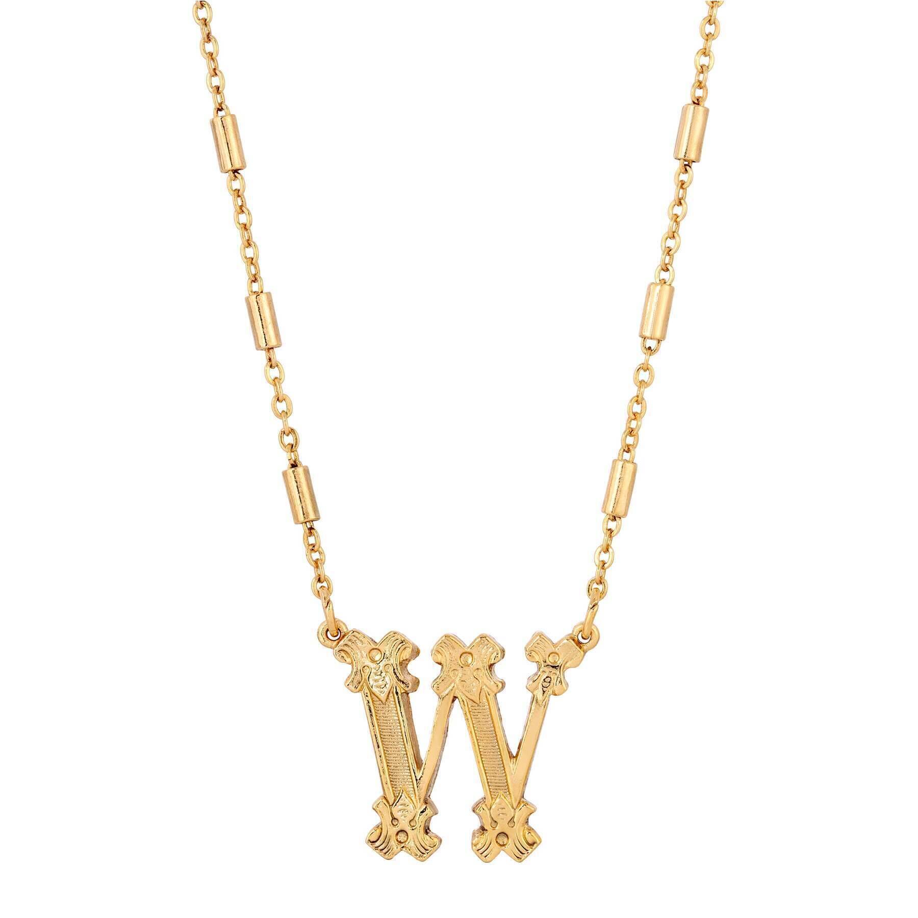 1928 Jewelry Old Fashioned Initial Pendant Necklace 15" + 3" Extender