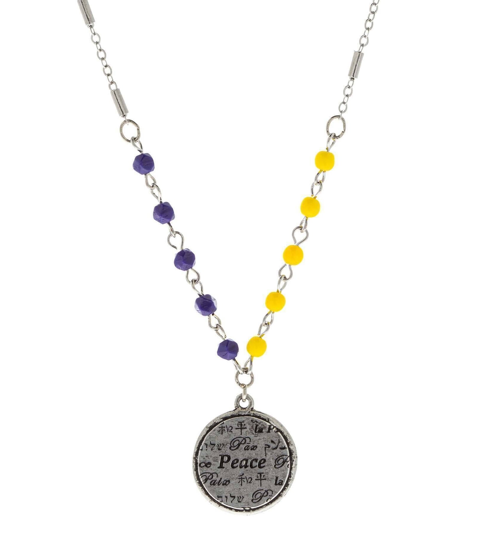 1928 Jewelry Ukraine Peace Pendant Necklace 15" + 3" Extender