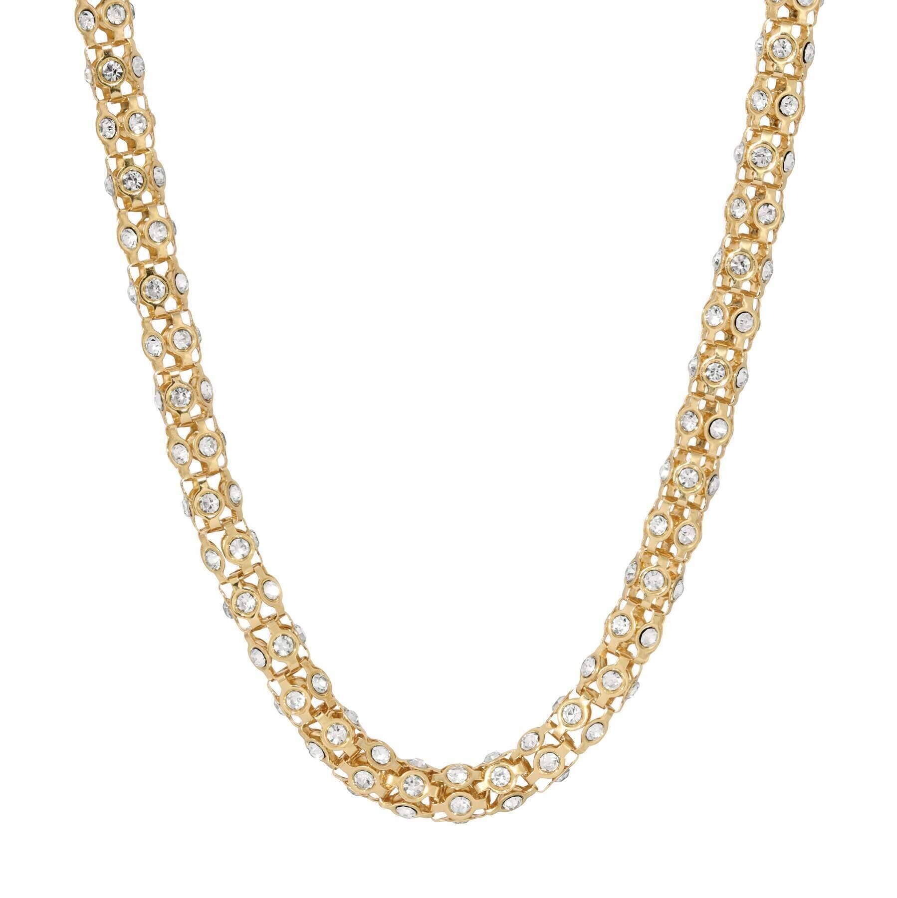 1928 Jewelry Dresden Pave Crystal Necklace 15" + 3" Extender