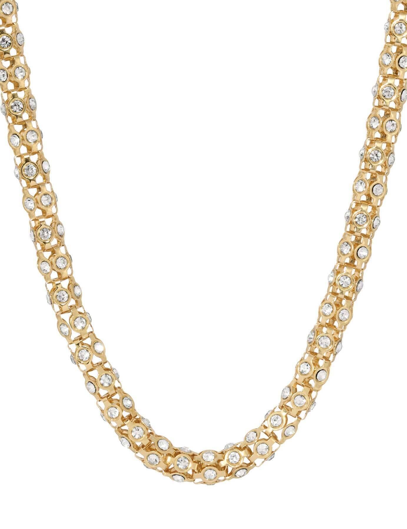 1928 Jewelry Dresden Pave Crystal Necklace 15" + 3" Extender