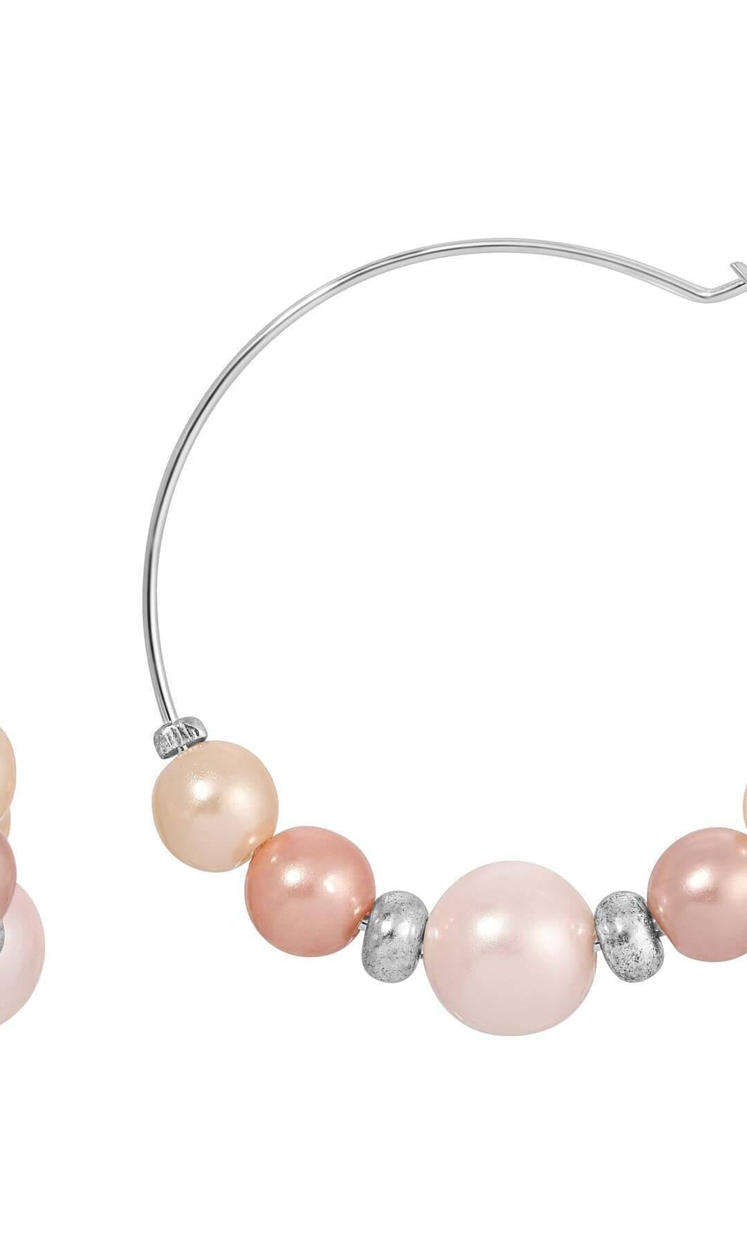 1928 Jewelry Rosabella Minimalist Multicolor Faux Pearl Hoop Earrings