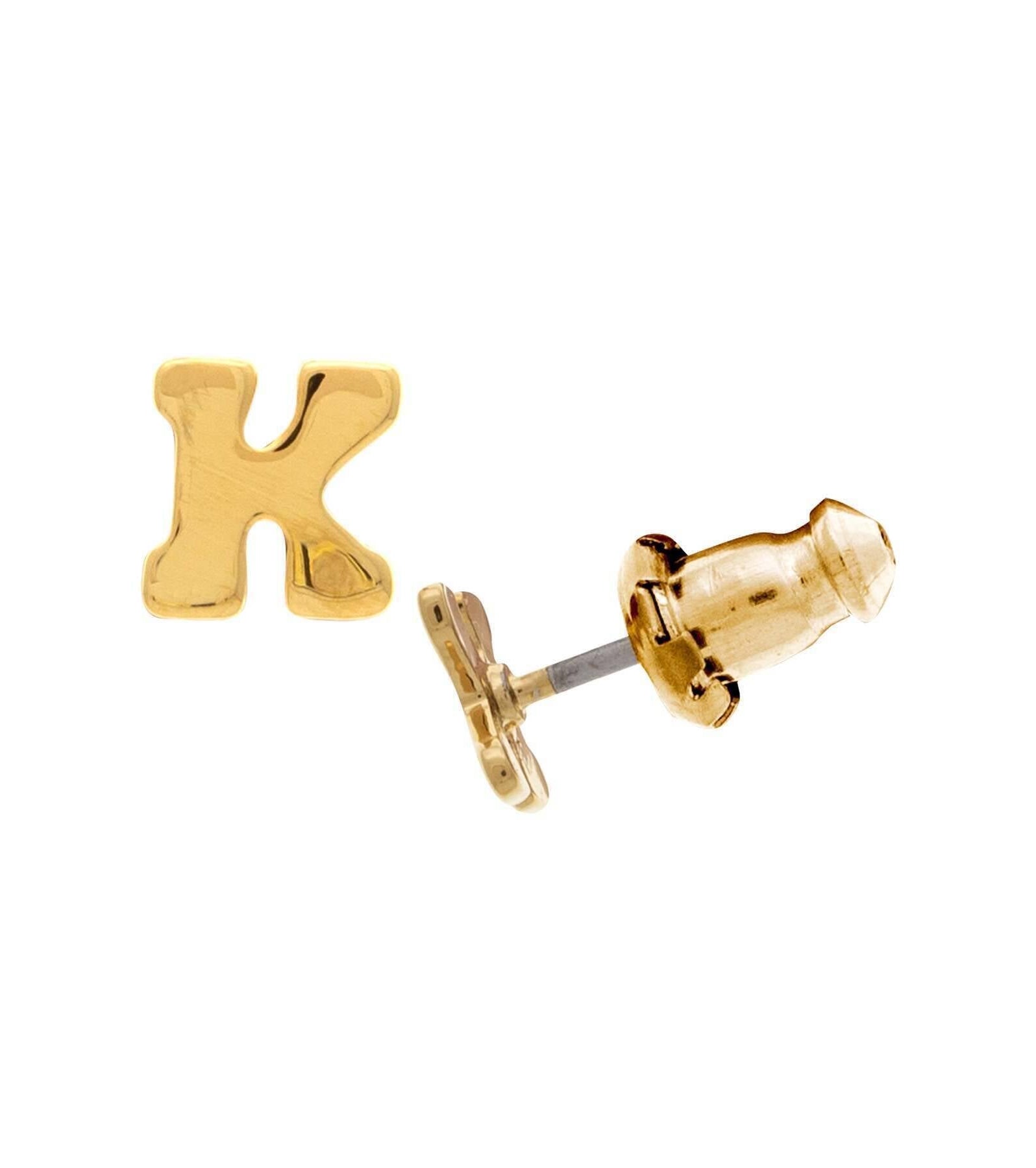 1928 Jewelry Gold Initial Button Earrings