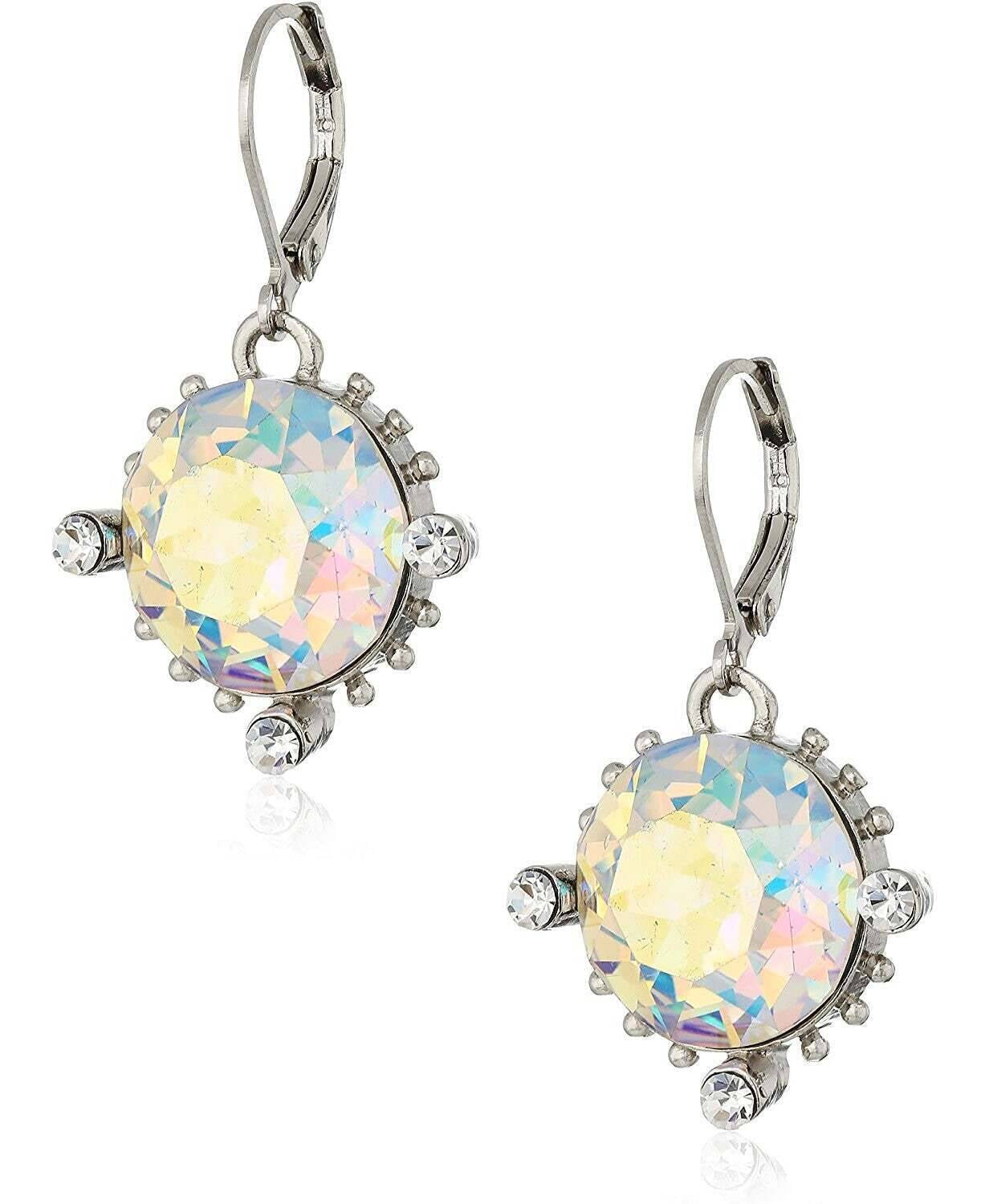 1928 Jewelry Round AB Austrian Crystal Drop Earrings