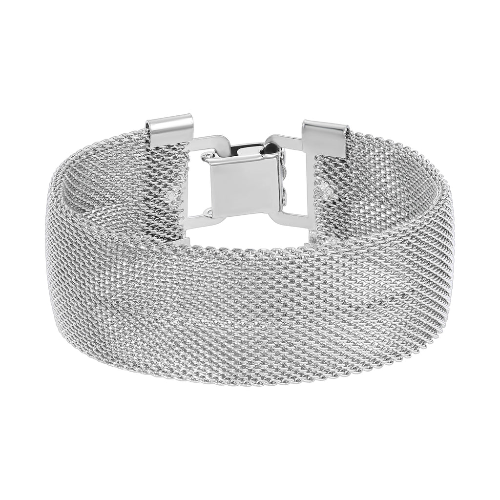 dArc Woven Mesh Clasp Bracelet, 7.5"L
