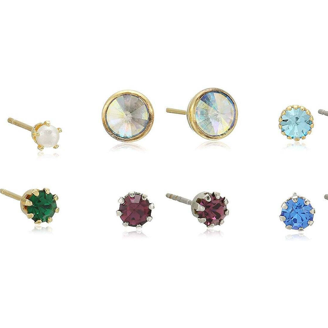 1928 Jewelry Multi-Color Austrian Crystal Stud Set Earrings