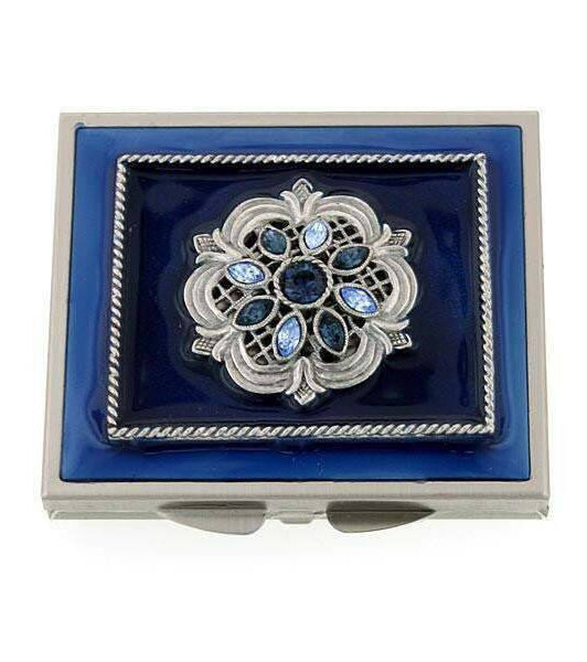 1928 Jewelry Classico Floreale Crystal Square Compact Mirror