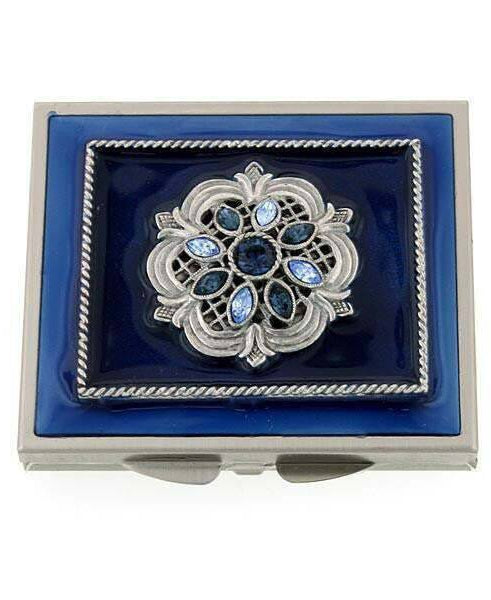 1928 Jewelry Classico Floreale Crystal Square Compact Mirror