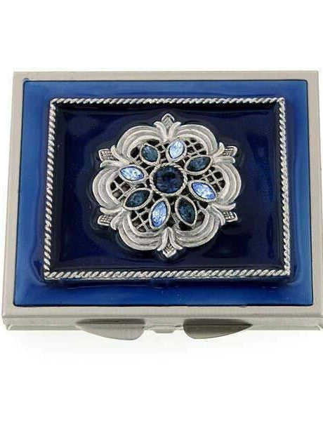 1928 Jewelry Classico Floreale Crystal Square Compact Mirror