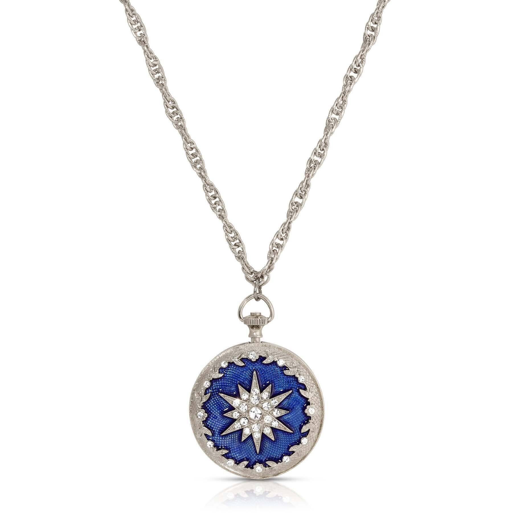Symbols Of Faith Starburst Crystal Enamel Round Locket Necklace 28"