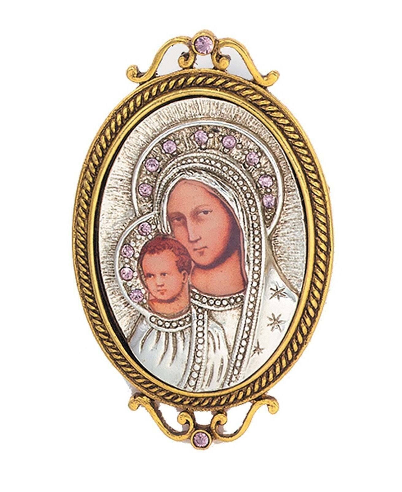 Symbols Of Faith Iconica Mary And Child Brooch
