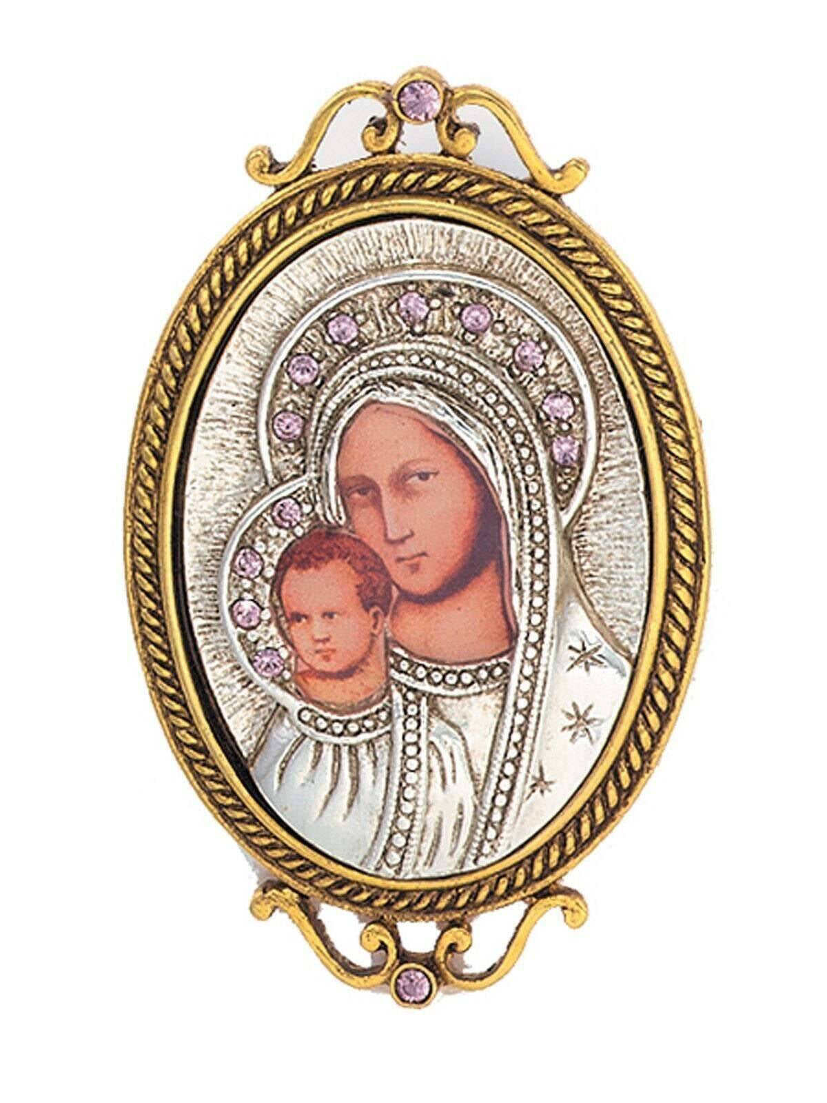 Symbols Of Faith Iconica Mary And Child Brooch