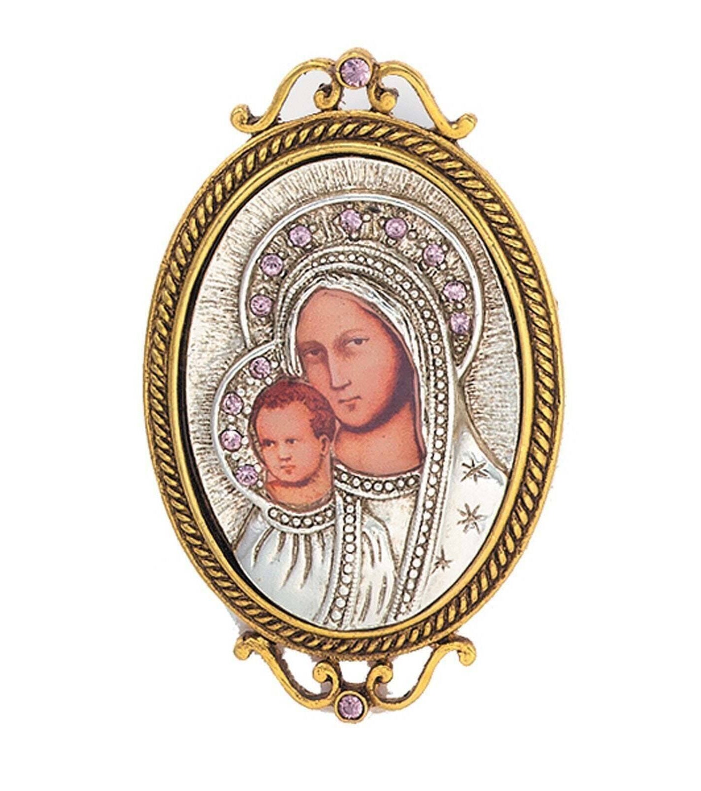 Symbols Of Faith Iconica Mary And Child Brooch