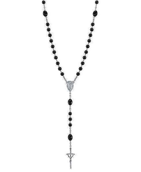 Symbols Of Faith Black Bead Papal Rosary