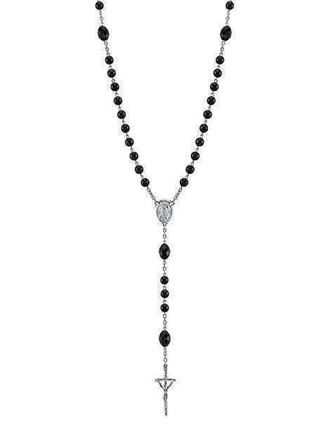 Symbols Of Faith Black Bead Papal Rosary