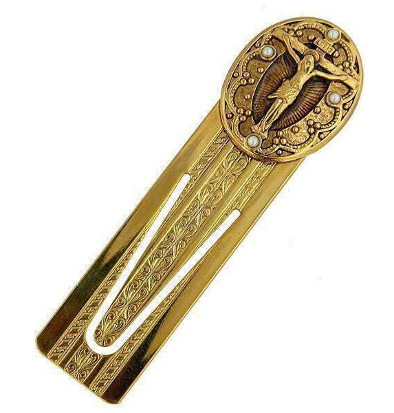 Symbols Of Faith Faux Pearl Crucifix Small Bookmark