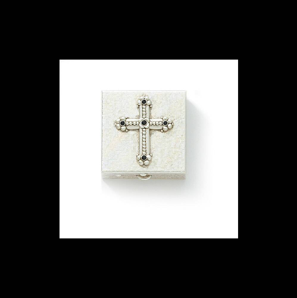 Symbols Of Faith Black Crystal Cross Pill Box