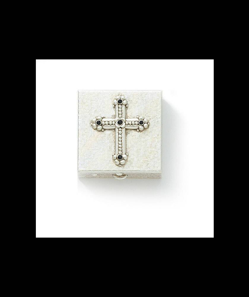 Symbols Of Faith Black Crystal Cross Pill Box