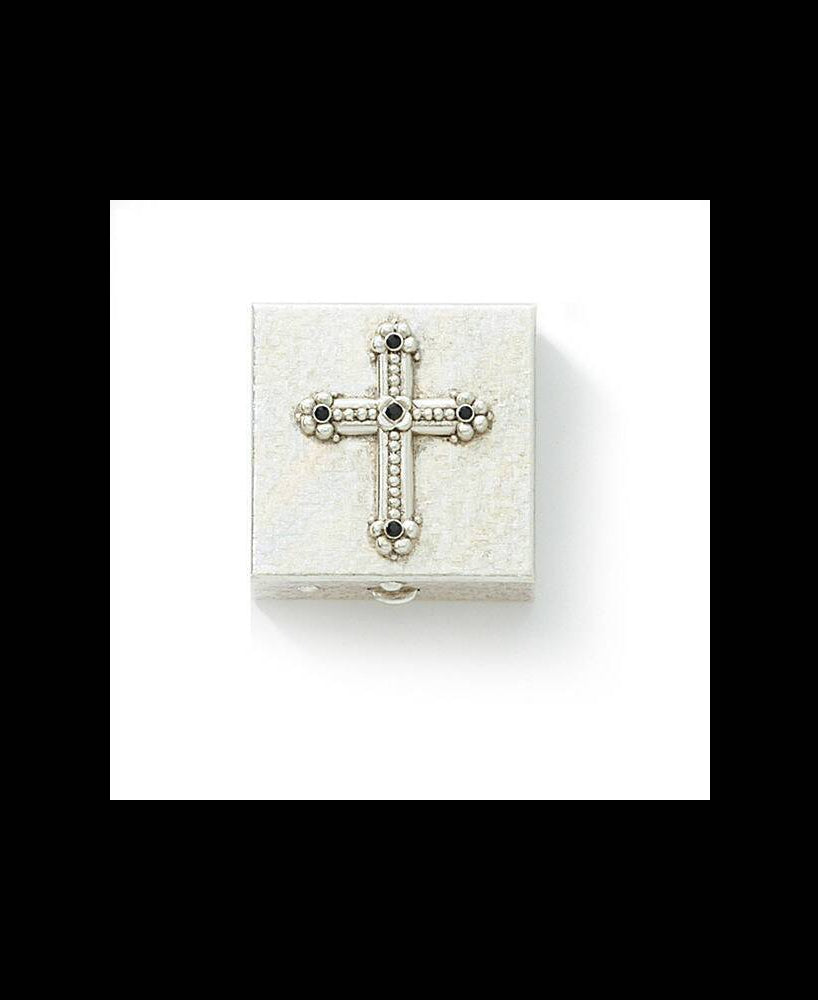 Symbols Of Faith Black Crystal Cross Pill Box