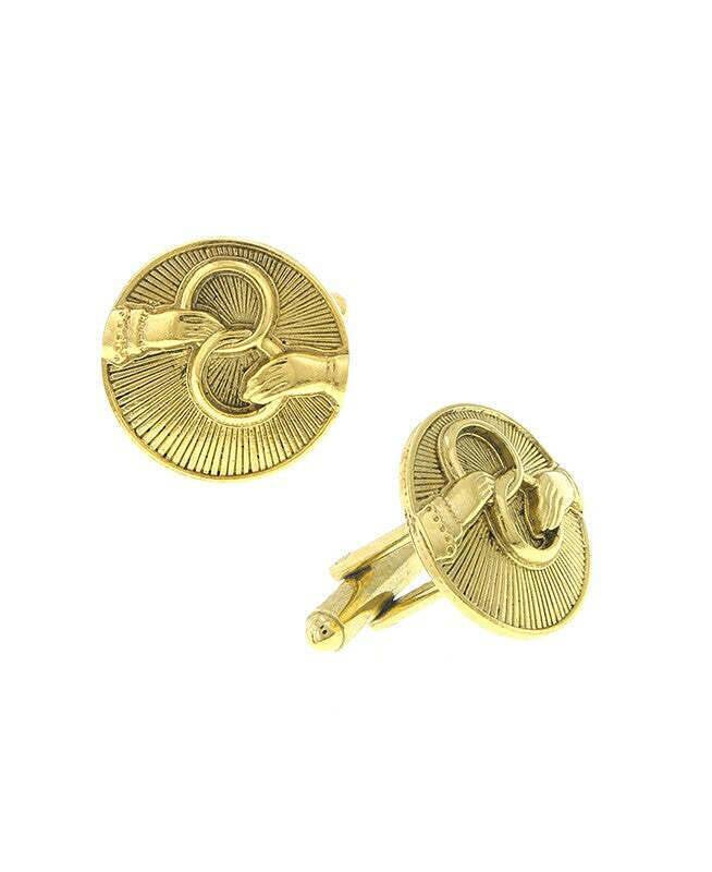 Symbols Of Faith Interlocking Rings Round Cufflinks