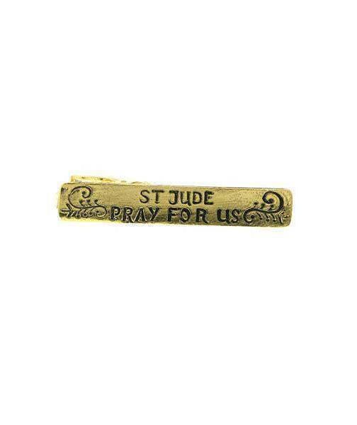 Symbols Of Faith St. Jude Pray For Us Gold Tie Bar Clip