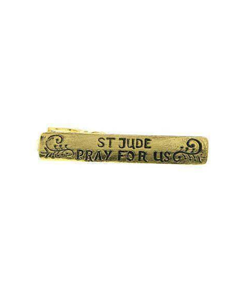 Symbols Of Faith St. Jude Pray For Us Gold Tie Bar Clip